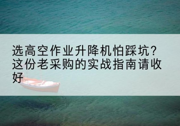 长兴高空作业升降机厂家推荐-选高空作业升降机怕踩坑？这份老采购的实战指南请收好